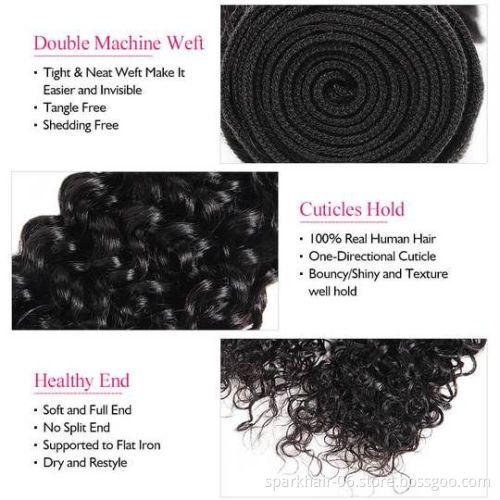 High Quality Brazilian Raw Hair Closure Human Hair Weave Bundles Frontal Deep Wave Human Hair Bundles With Closure